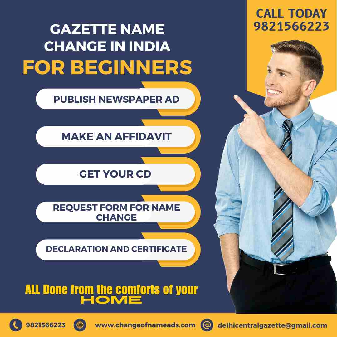 procedure Name change gazette india